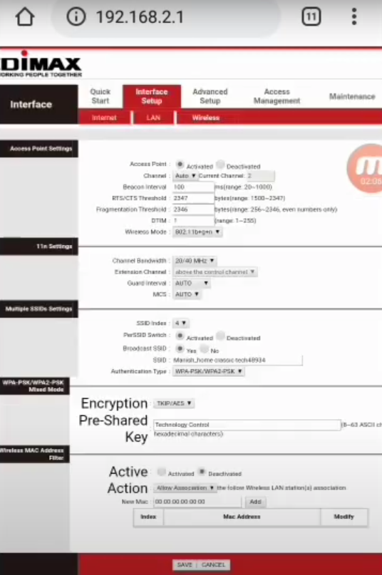 Edimax Change SSID(WIFI Name) & Password