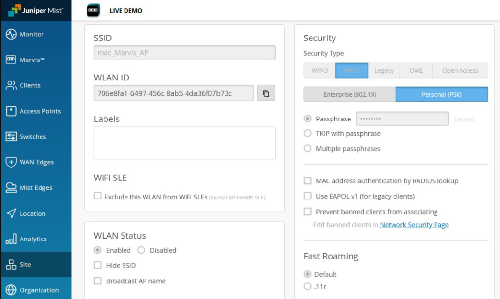 Juniper Change SSID & Password