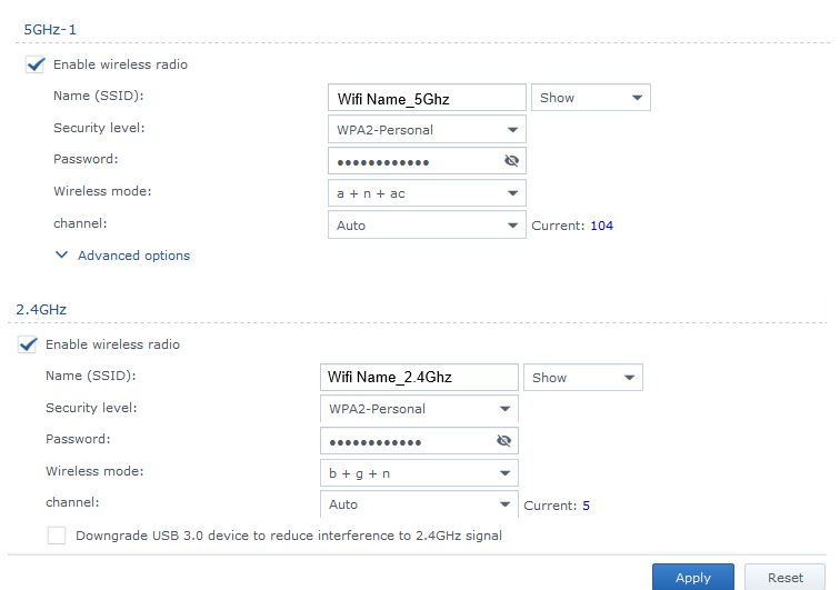 Synology Change Password & SSID(Wi-Fi Network Name)