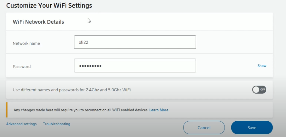 change ssid xfinity