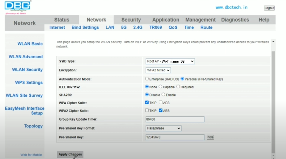 Dbc Change Password Wi-Fi