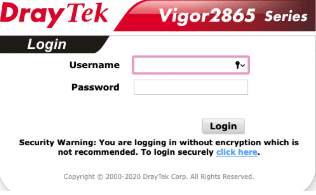 Draytek login