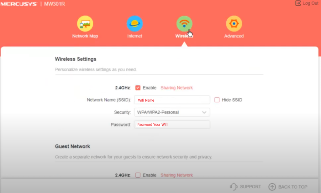 mercusys change wifi password & SSID