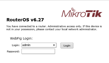 mikrotik login