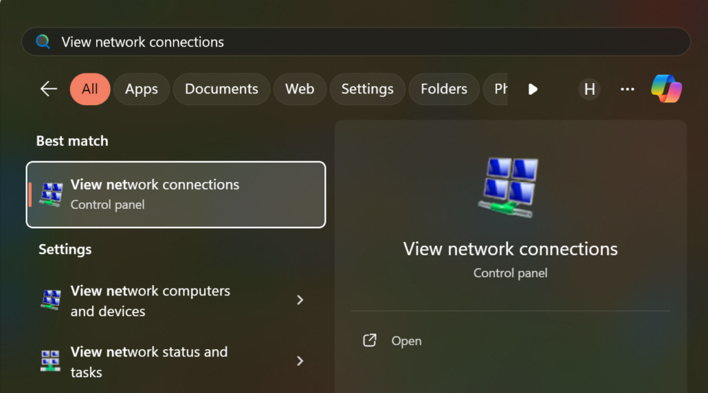 View network connections