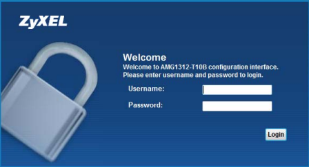 ZyXEL login page